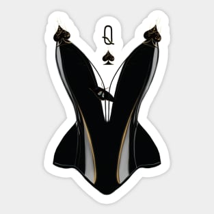 Queen of Spades corset (grey) Sticker